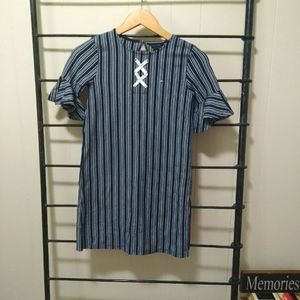 Girls Lg Navy & White Tommy Hilfiger Dress
